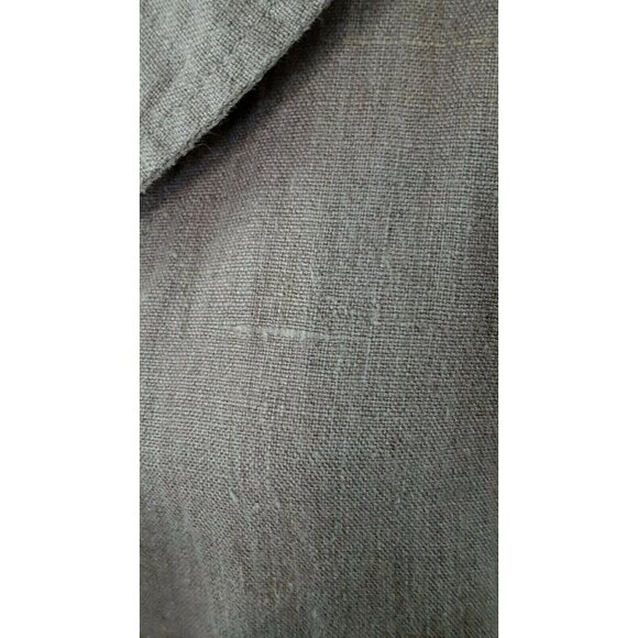 FLAX Womens S Top Jacket Cardigan Button Up Brown 100% Linen Long Sleeves - Picture 3 of 11